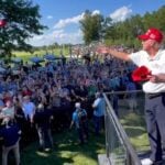 “USA! USA! USA!” – Trump Throws MAGA Hats Into Crowd at His Bedminster Golf Course (VIDEO)