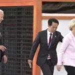 A Confused Joe Biden Uses Cheat Sheet at Working Lunch with G7 Leaders