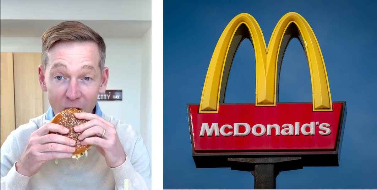 WATCH: McDonald’s CEO Struggles Through New Big Arch Burger, Goes Viral