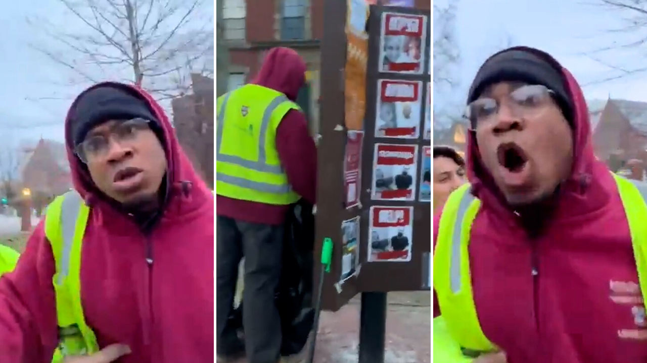 WATCH: Harvard Employee Flips Out After He Was Caught Ripping Down Israeli Hostage Posters