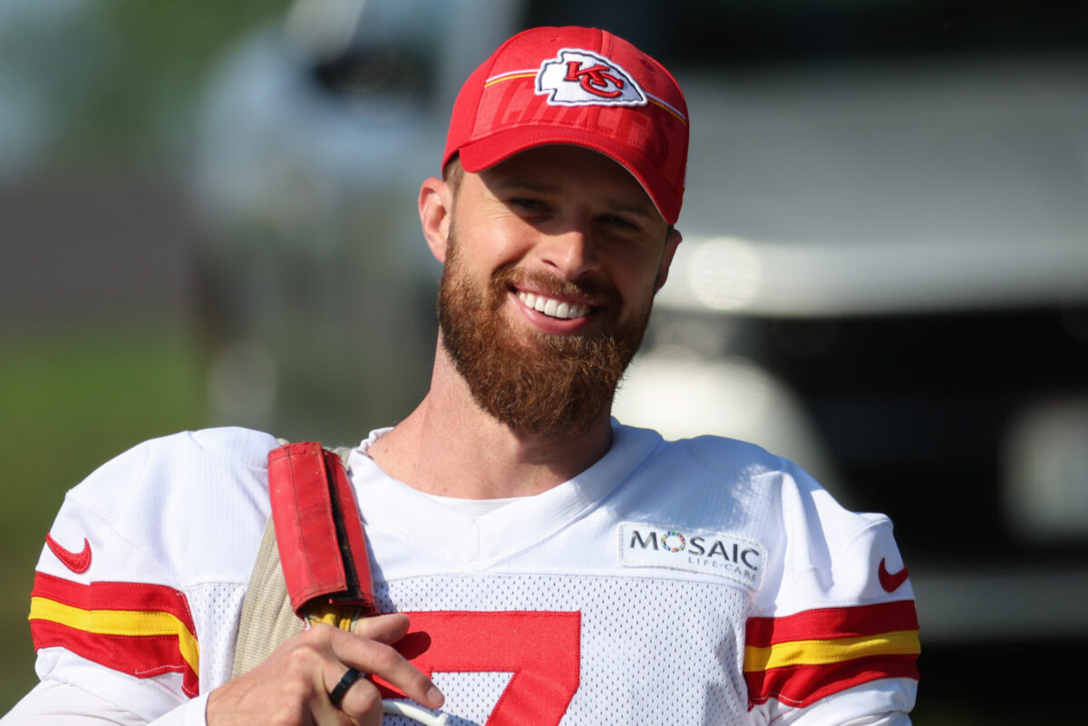 Chiefs’ Harrison Butker’s NFL Gear Sales Beat Kelce’s Despite Backlash Over Commencement Speech