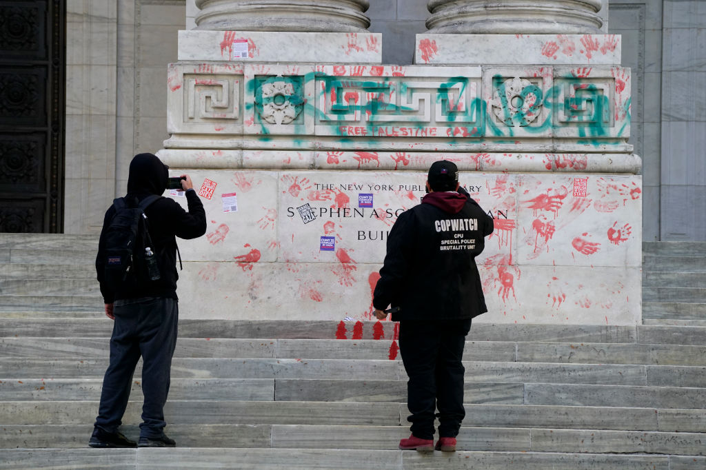 NYC Library Vandalized By Pro-Palestinian Protesters Needs $75,000 Clean-Up Amid Migrant Budget Cuts