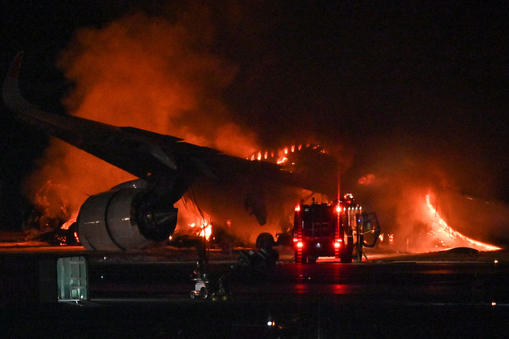 Plane Carrying 379 People Catches On Fire After Runway Crash In Tokyo