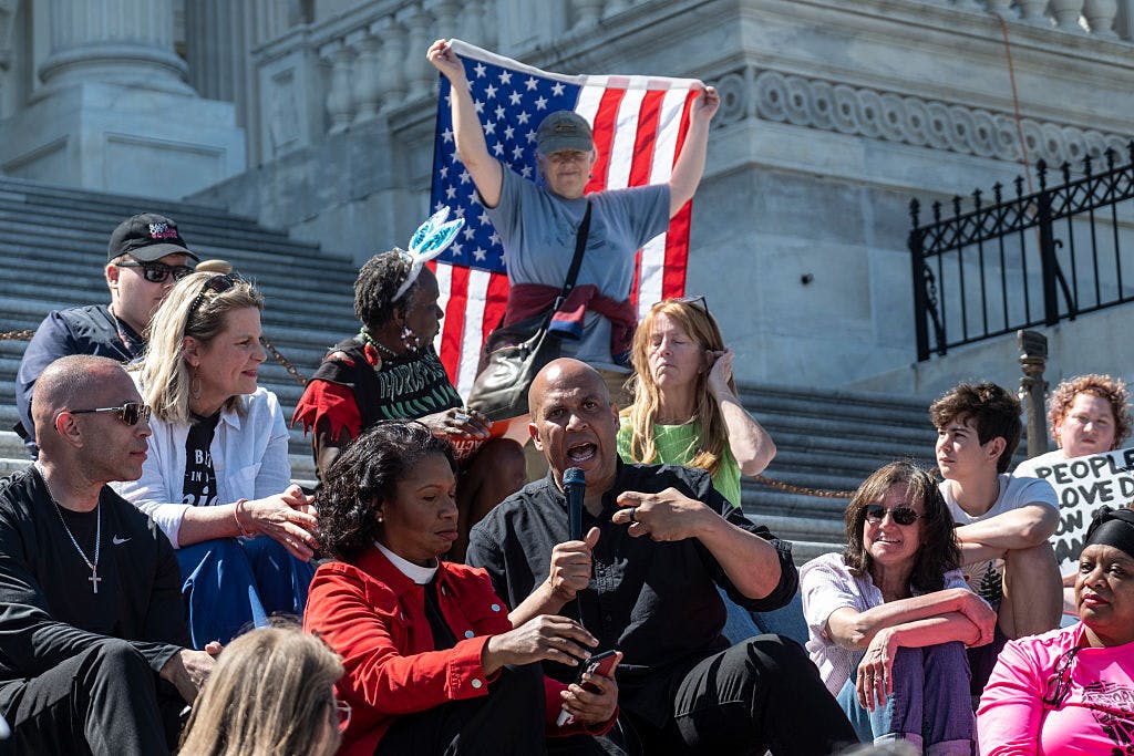 Cory Booker Leads Sing-Along On Capitol Steps