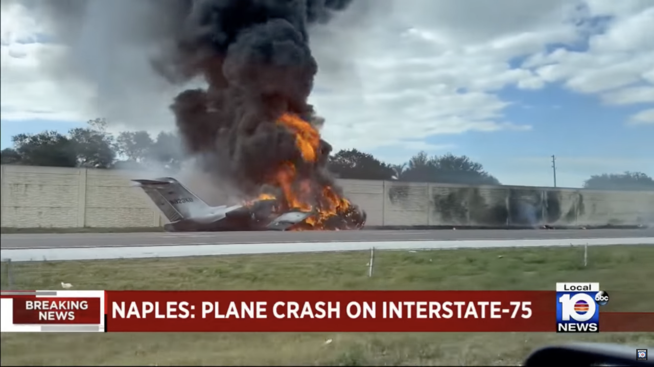 Private Jet Crashes On Florida Interstate; At Least 2 Killed