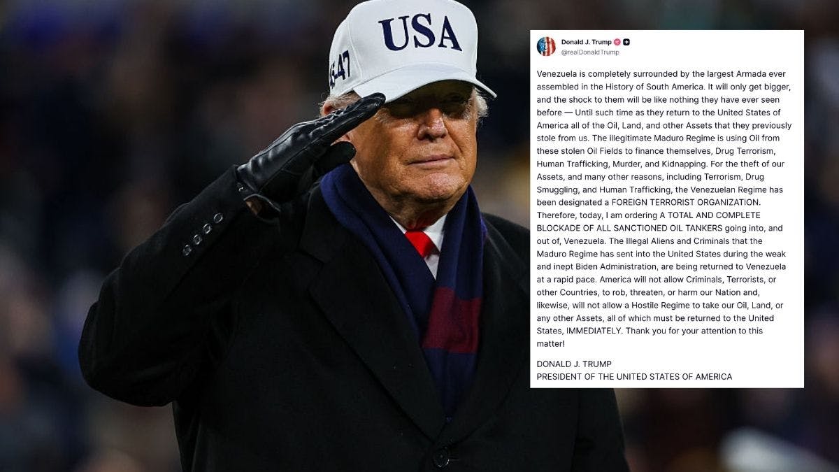 Trump Orders ‘Complete Blockade’ Of Sanctioned Oil Tankers Moving In And Out Of Venezuela