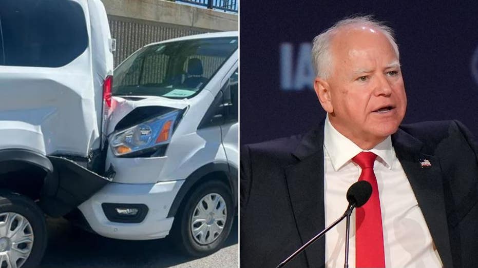 Walz’s motorcade involved in a crash on the way to a campaign stop, with a 'few minor injuries'