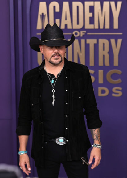 FRISCO, TEXAS - MAY 16: EDITORIAL USE ONLY. Jason Aldean attends the 59th Academy of Country Music Awards at Omni Frisco Hotel at The Star on May 16, 2024 in Frisco, Texas. (Photo by Omar Vega/WireImage)