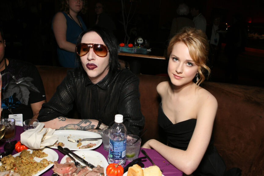 Marilyn Manson and Evan Rachel Wood (Photo by Eric Charbonneau/WireImage for Disney Pictures)