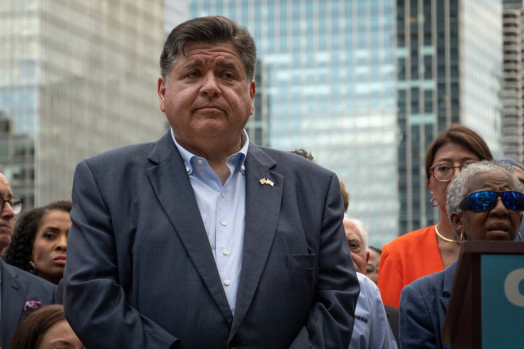 CHICAGO, ILLINOIS - AUGUST 25: Illinois Gov. JB Pritzker holds a news conference with other Illinois politicians and community leaders to address President Donald Trump's plan to send National Guard troops into Chicago on August 25, 2025 in Chicago, Illinois. Besides Chicago, the president on Friday said he planned to target Baltimore and New York as well for his next federal crackdown on crime following days of federal agents working the streets of Washington with DC Metro Police. Trump today appeared to back off from those threats in remarks to reporters.