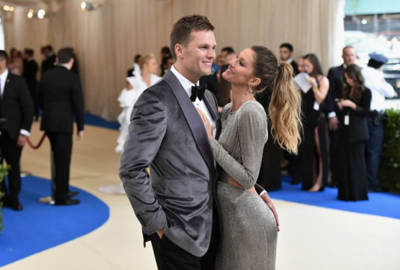 NEW YORK, NY - MAY 01: Tom Brady (L) and Gisele Bundchen attend the "Rei Kawakubo/Comme des Garcons: Art Of The In-Between" Costume Institute Gala at Metropolitan Museum of Art on May 1, 2017 in New York City. (Photo by Mike Coppola/Getty Images for People.com)