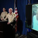 Las Vegas Sheriff Kevin McMahill speaks during a news conference on an indictment in the 1996 murder of rapper Tupac Shakur, Friday, Sept. 29, 2023, in Las Vegas. (AP Photo/John Locher)