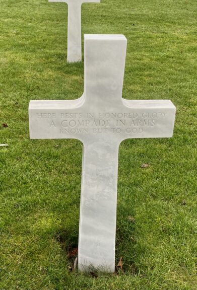 Unknown soldier, Henri-Chapelle American Military Cemetery, Plombieres, Belgium.