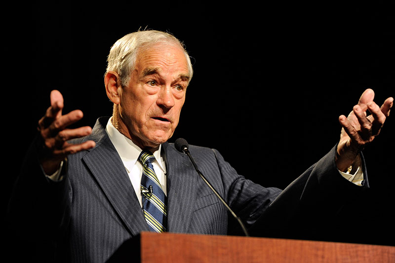 LAS VEGAS, NV - MAY 17: U.S. Rep. Ron Paul (R-TX) speaks to members of the Clark County Republican Party at the Silverton Casino Lodge May 17, 2011 in Las Vegas, Nevada. Paul announced last week that he is seeking the 2012 GOP nomination for president. (Photo by Ethan Miller/Getty Images)