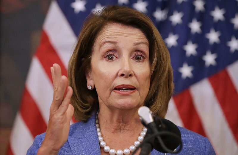 WASHINGTON, DC - SEPTEMBER 07: House Minority Leader Nancy Pelosi (D-CA) and fellow Democratic members of the House hold a news conference to call on Republicans to fund programs to combat the spread of the Zika virus at the U.S. Capitol September 7, 2016 in Washington, DC. Congress returned yesterday from a seven-week break during which time the Florida Department of Health confirmed the first local cases of Zika on July 29. (Photo by Chip Somodevilla/Getty Images)