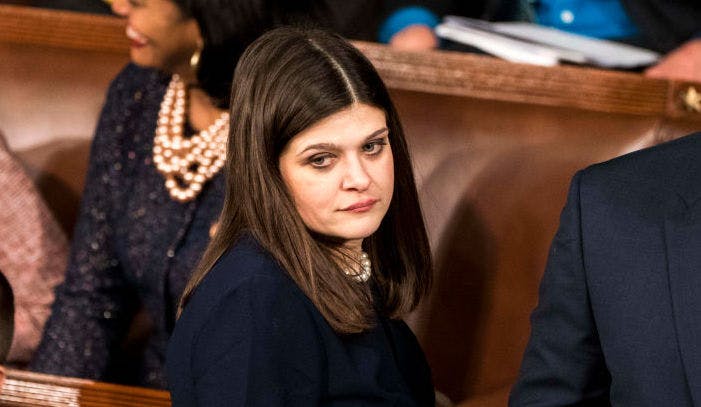 Freshman Congresswoman Haley Stevens (D-MI), center, celebrates after being sworn in by Speaker of the House Nancy Pelosi for the 116th Congress on Capitol Hill in Washington DC on Thursday January 3, 2019. (Photo by Melina Mara/The Washington Post via Getty Images)