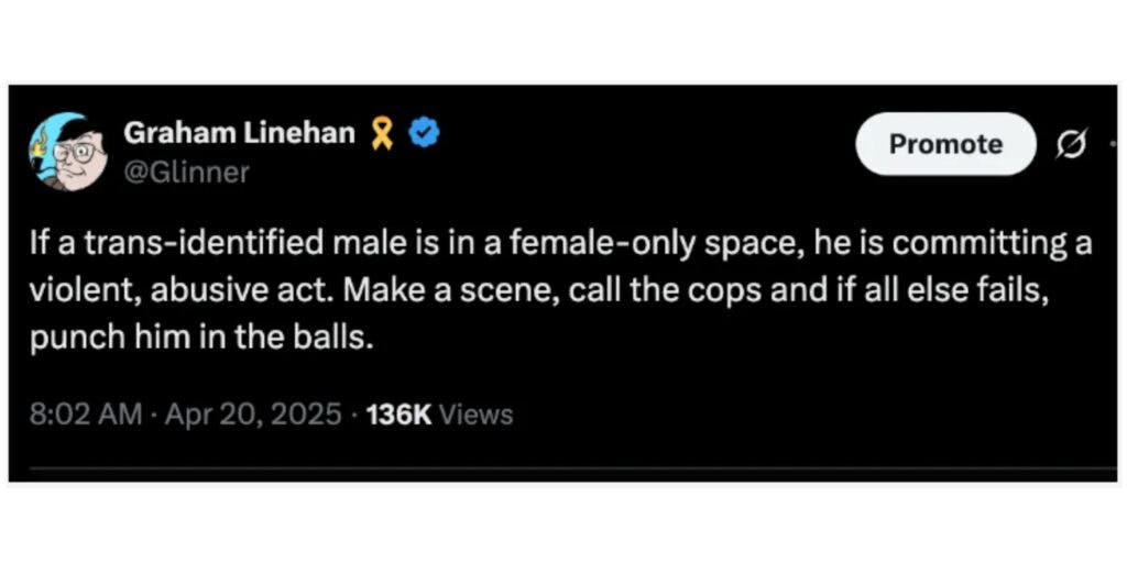 Credit: Graham Linehan/X. Substack: https://grahamlinehan.substack.com/p/i-just-got-arrested-again