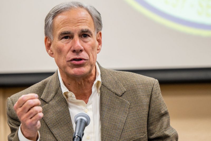 BEAUMONT, TEXAS - OCTOBER 17: Texas Gov. Greg Abbott speaks at a news conference on October 17, 2022 in Beaumont, Texas. Abbott met with state and local law enforcement to discuss measures in addressing the growing problem of fentanyl in the state. In September, the governor directed the state police through executive order to boost efforts at combating Mexican drug cartels, which he blames for transporting millions of doses of the opioid into Texas. (Photo by Brandon Bell/Getty Images)