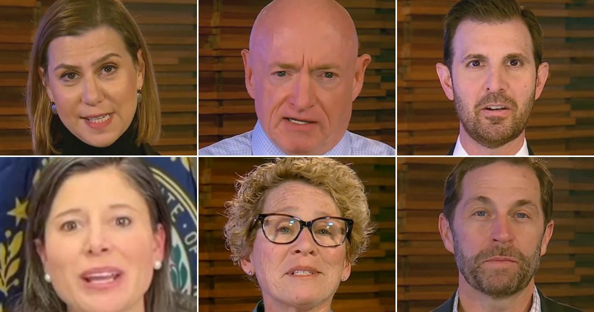 Democrats in the video include, from top row, left to right, Elissa Slotkin of Michigan, Mark Kelly of Arizona, Chris Deluzio of Pennsylvania, Maggie Goodlander of New Hampshire, Chrissy Houlahan of Pennsylvania, and Jason Crow of Colorado.
