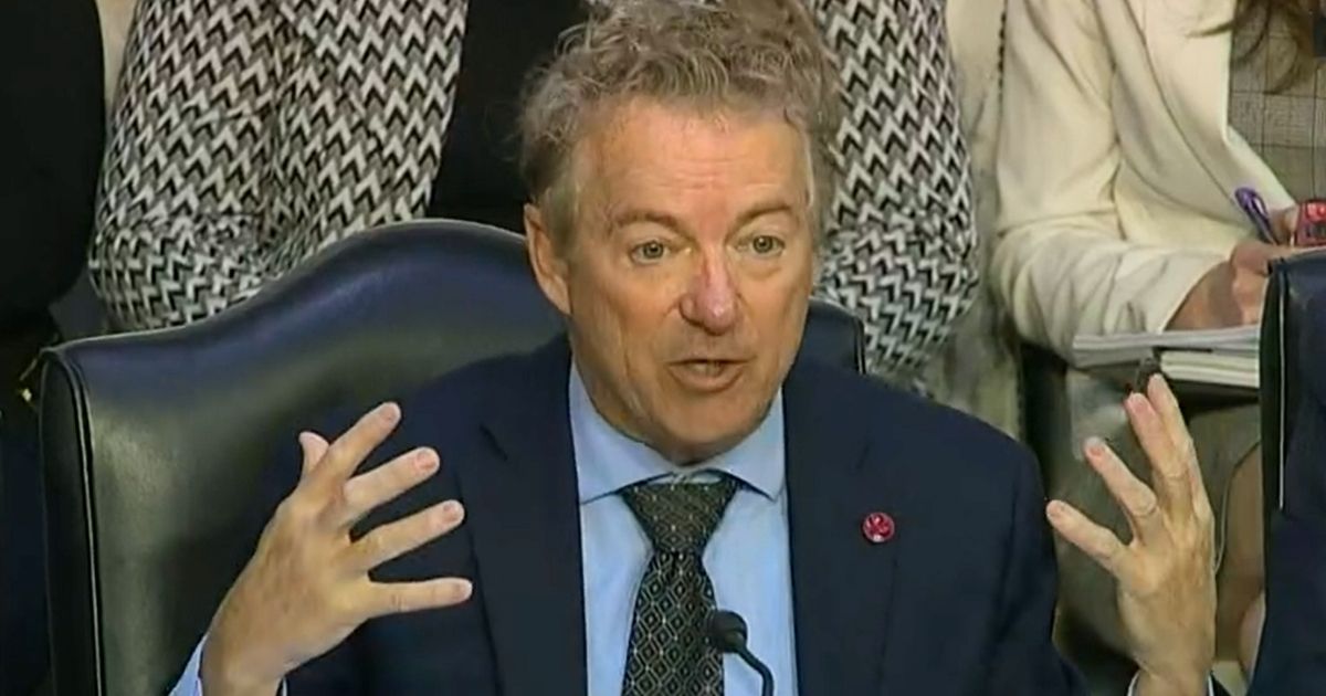 Sen. Rand Paul exchanges words with Moderna CEO Stephane Bancel during a Senate Health, Labor, and Pensions Committee hearing Wednesday.