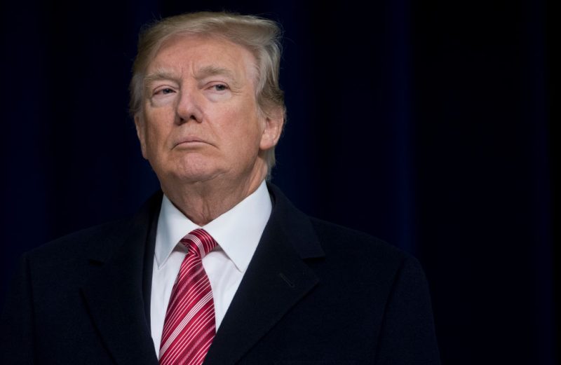 US President Donald Trump speaks during a retreat with Republican lawmakers at Camp David in Thurmont, Maryland, January 6, 2018. / AFP PHOTO / SAUL LOEB (Photo credit should read SAUL LOEB/AFP via Getty Images)