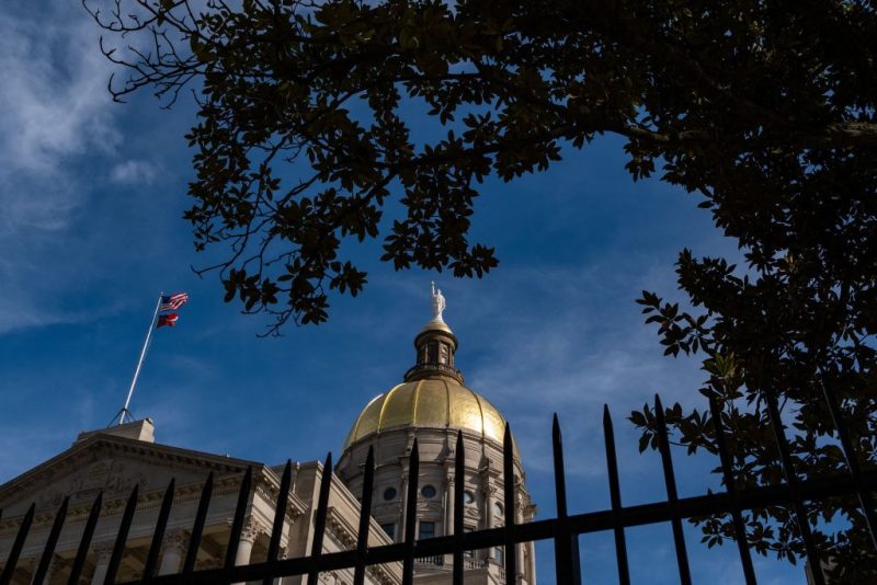 The Georgia State Capitol building in Atlanta, Georgia, on November 9, 2022. - The US Senate contest in Georgia that could determine which party controls the upper chamber of Congress is headed for a December runoff, media projections showed on November 9, 2022. (Photo by SETH HERALD / AFP) (Photo by SETH HERALD/AFP via Getty Images)