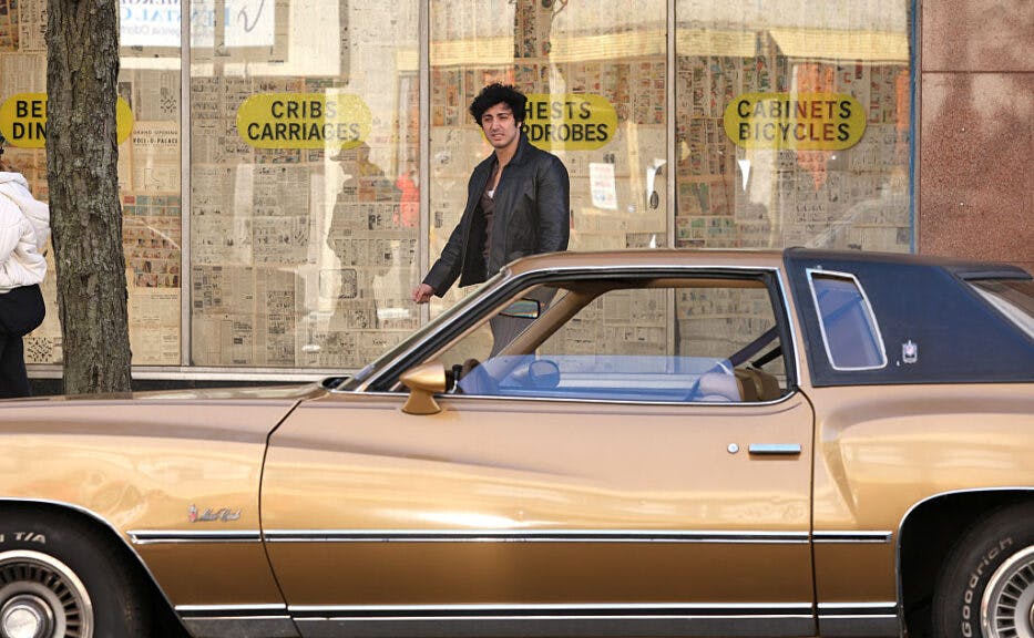 ELIZABETH, NJ - OCTOBER 21: Anthony Ippolito as Sylvester Stallone is seen filming on the set of "I Play Rocky" on October 21, 2025 in Elizabeth, New Jersey. (Photo by Jose Perez/Bauer-Griffin/GC Images)