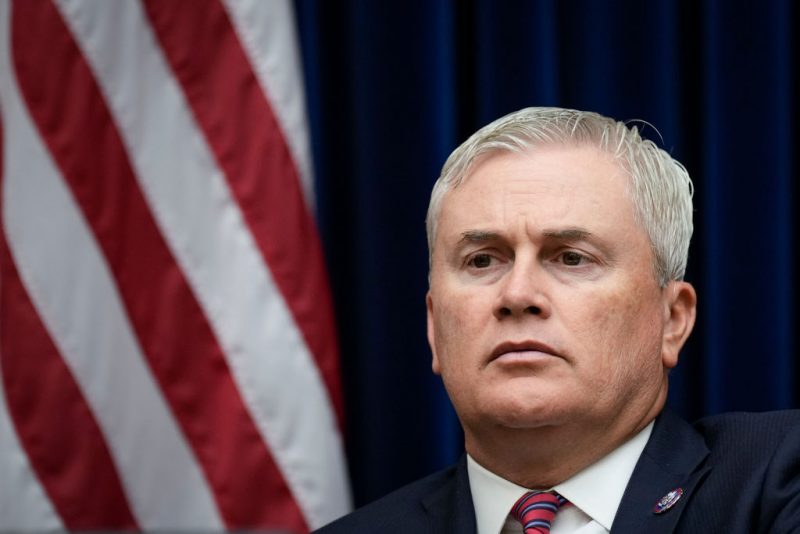 Committee ranking member Rep. James Comer (R-KY) attends a House Oversight Committee hearing titled Examining the Practices and Profits of Gun Manufacturers in the Rayburn House Office Building on Capitol Hill July 27, 2022 in Washington, DC. According to an investigation by the House Committee on Oversight and Reform, major gun manufacturers have made over $1 billion in the last decade selling military-style assault weapons. Smith & Wesson CEO Mark Smith was also invited to testify, but did not attend. (Photo by Drew Angerer/Getty Images)