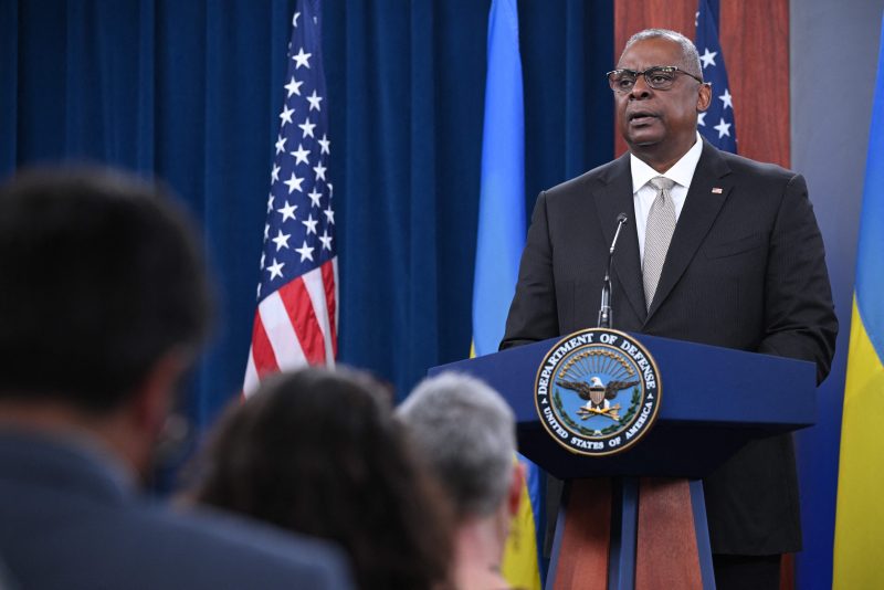 US Defense Secretary Lloyd Austin speaks during a press conference at the Pentagon in Washington, DC, on November 16, 2022. (Photo by Mandel NGAN / AFP) (Photo by MANDEL NGAN/AFP via Getty Images)