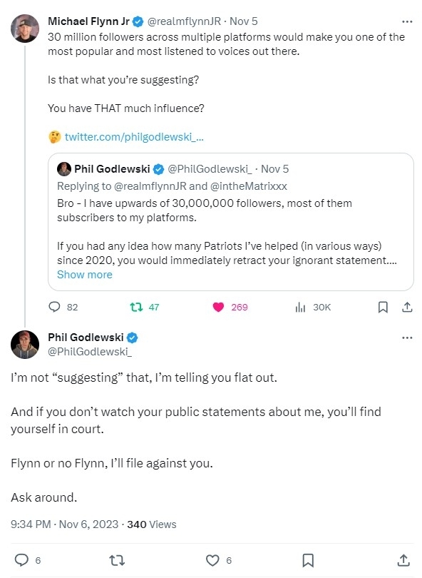 Phildo threatens to sue Michael Flynn Jr